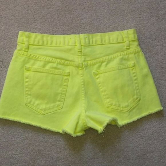 Forever 21 Neon Yellow Jean Shorts - Picture 3 of 4